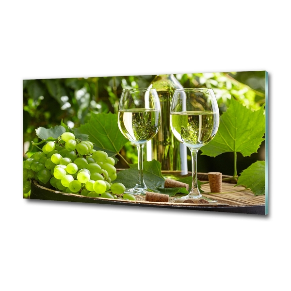 Wall art on glass White wine and fruit