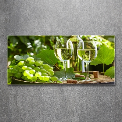 Wall art on glass White wine and fruit