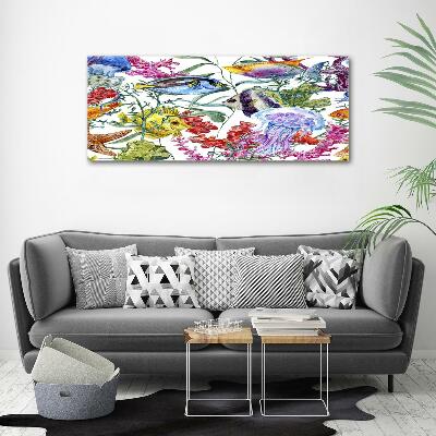 Glass picture wall art Coral reef