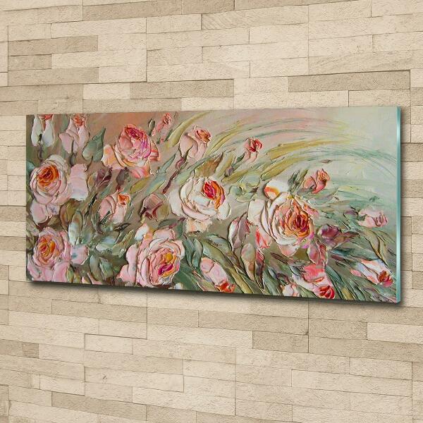 Glass art print Roses