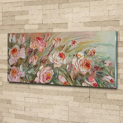 Glass art print Roses