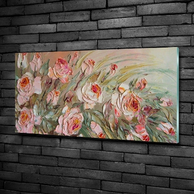 Glass art print Roses