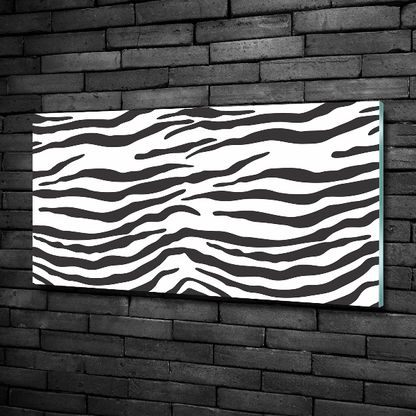 Wall art on glass Zebra background