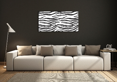 Wall art on glass Zebra background