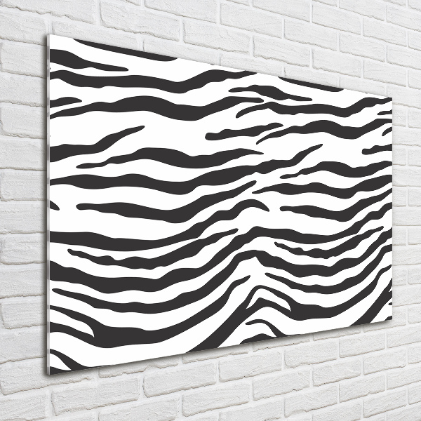 Wall art on glass Zebra background