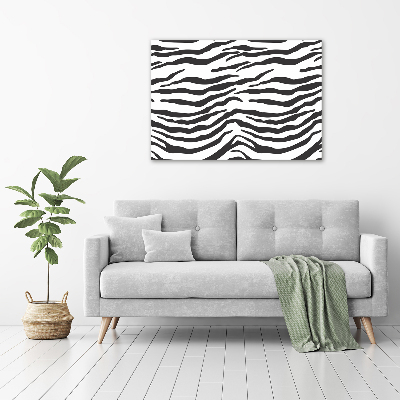 Wall art on glass Zebra background