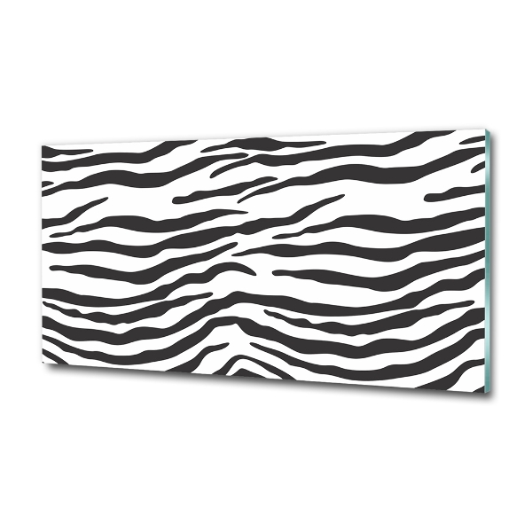 Wall art on glass Zebra background