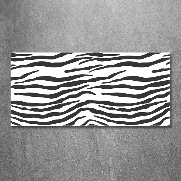 Wall art on glass Zebra background