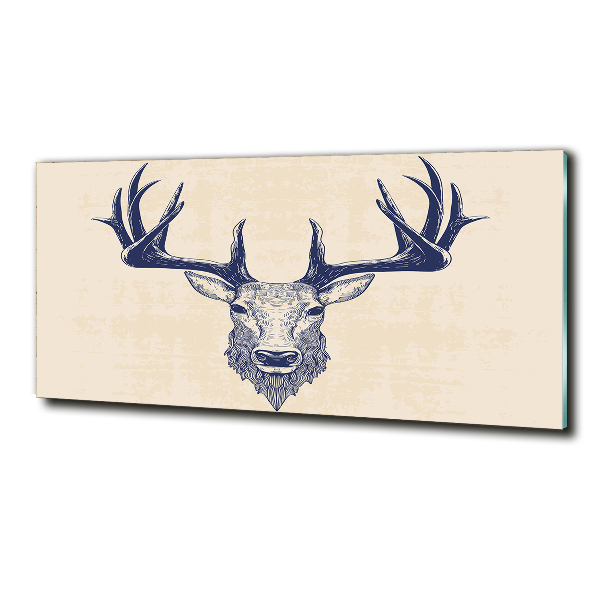 Wall art on glass Deer head