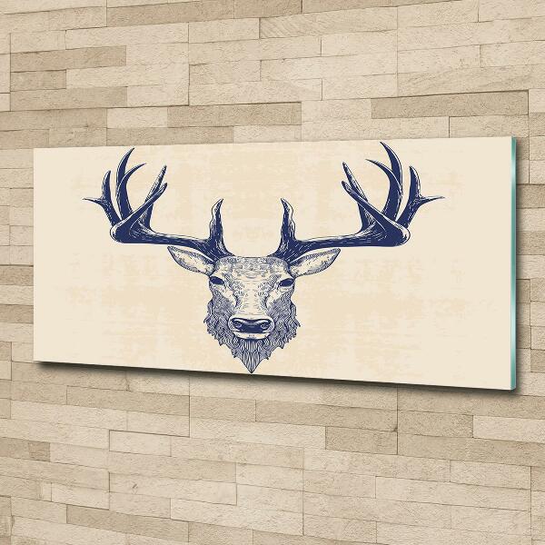 Wall art on glass Deer head