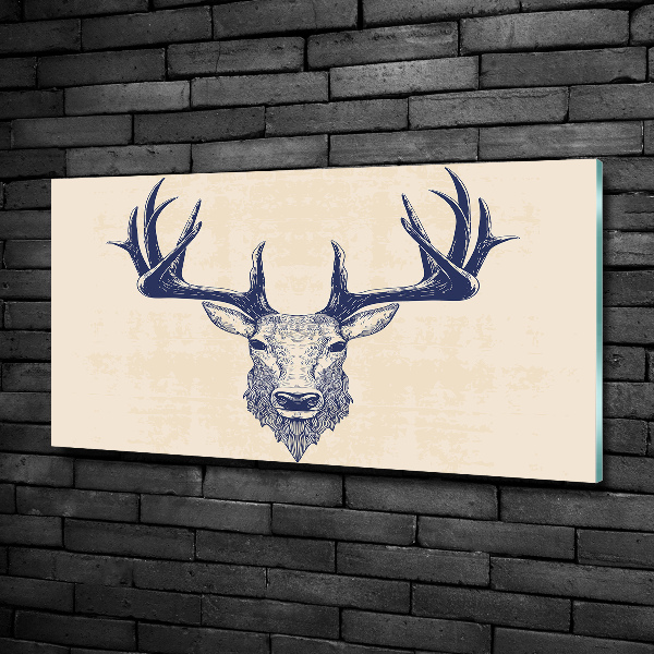 Wall art on glass Deer head