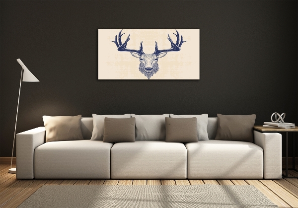 Wall art on glass Deer head