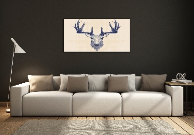 Wall art on glass Deer head