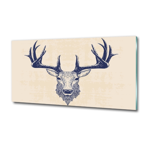 Wall art on glass Deer head