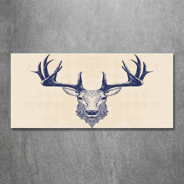 Wall art on glass Deer head