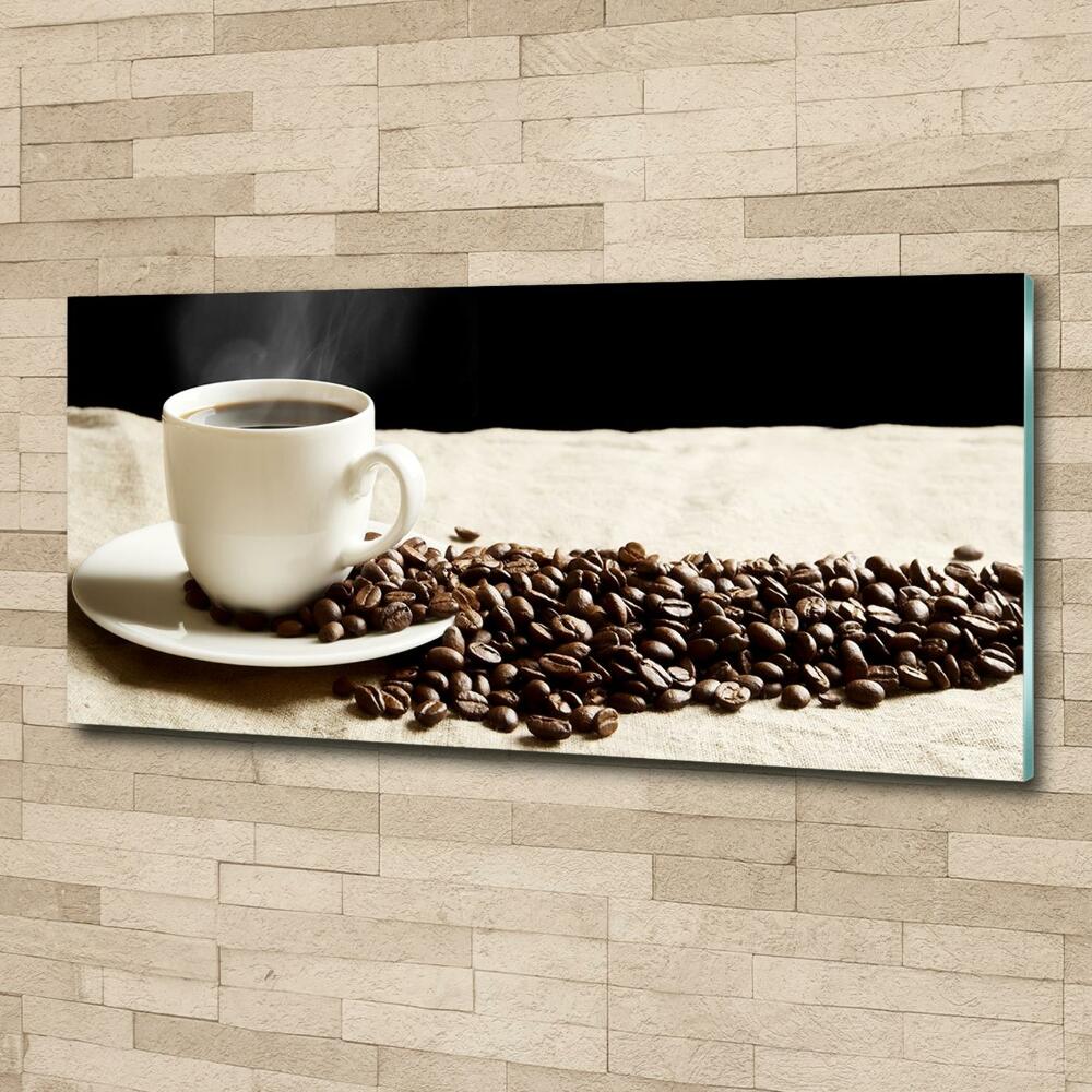 Wall art on glass Aromatic coffee