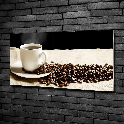 Wall art on glass Aromatic coffee