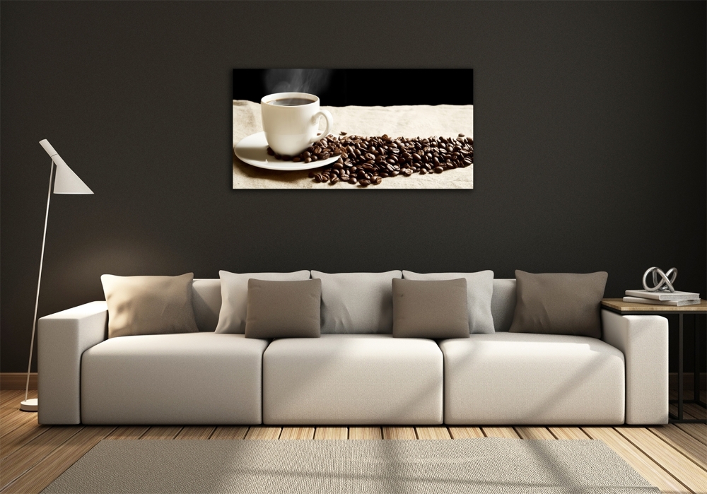 Wall art on glass Aromatic coffee