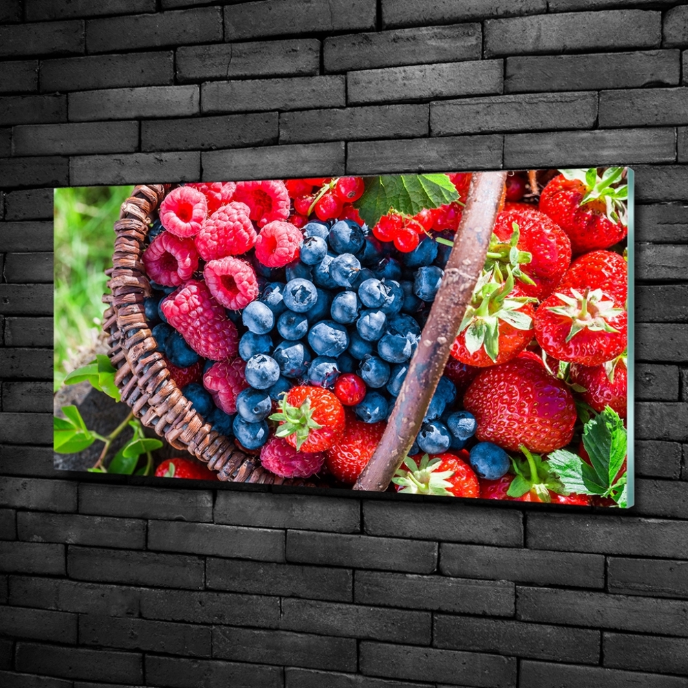 Wall art on glass Forest fruit basket