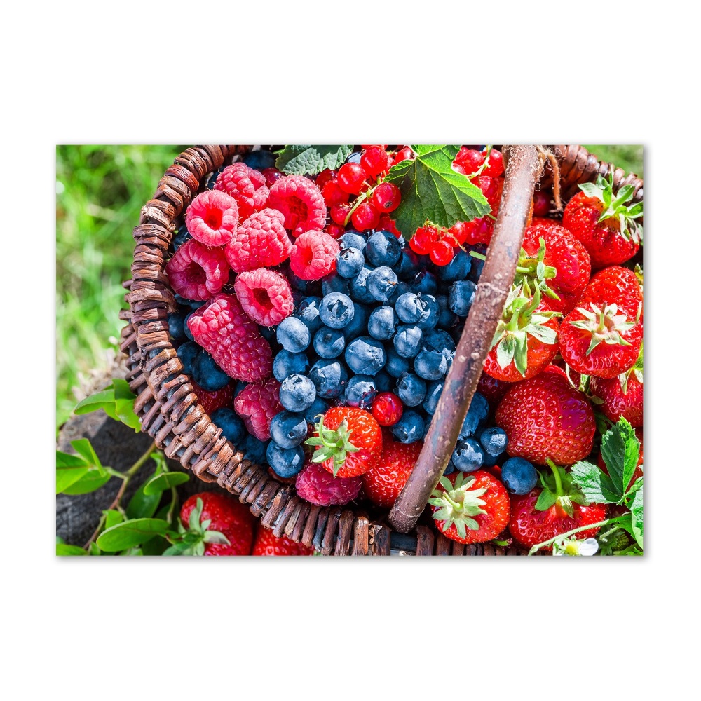 Wall art on glass Forest fruit basket