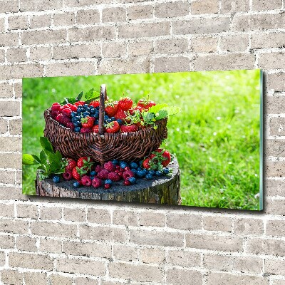 Wall art on glass Forest fruit basket