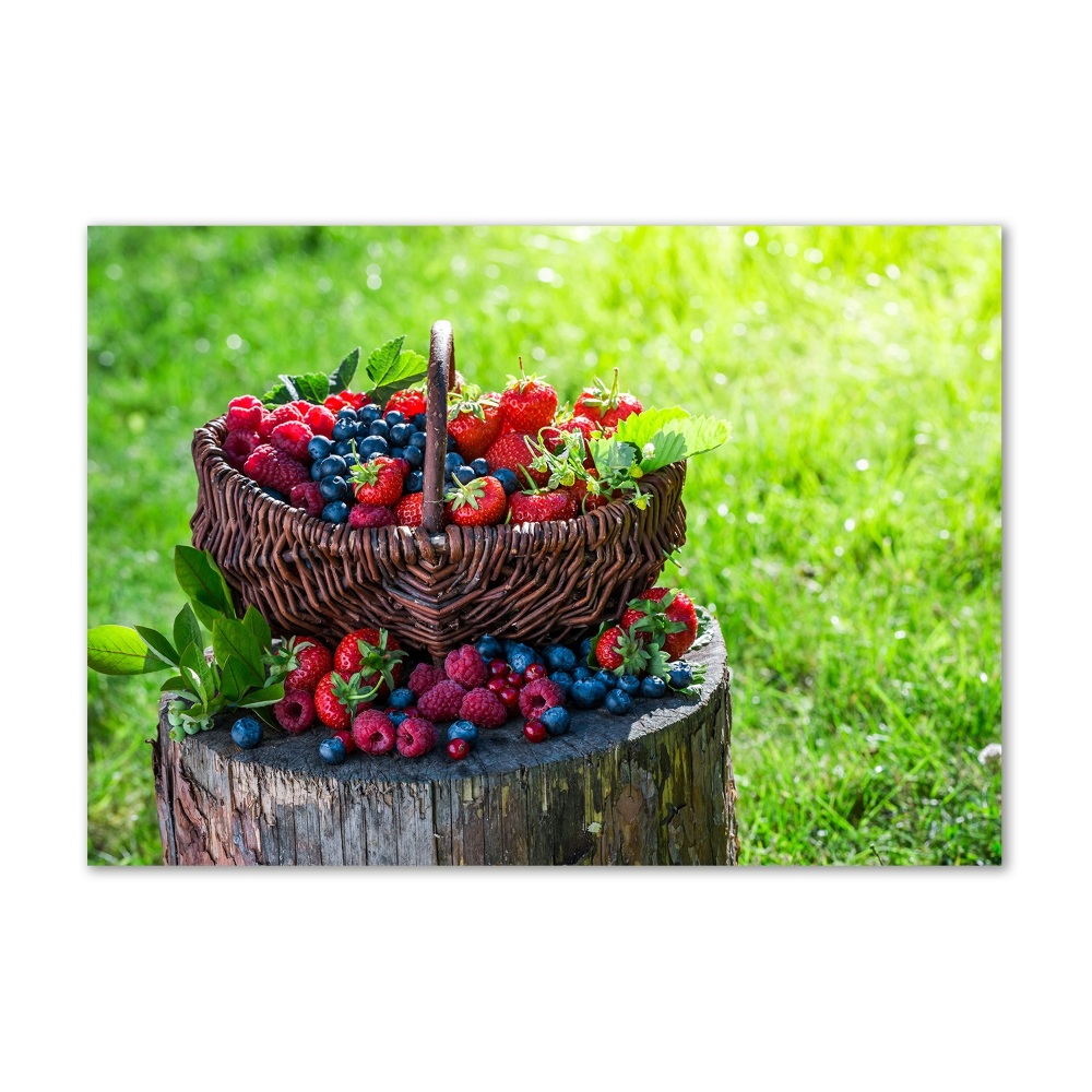 Wall art on glass Forest fruit basket