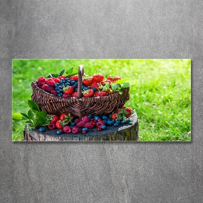 Wall art on glass Forest fruit basket