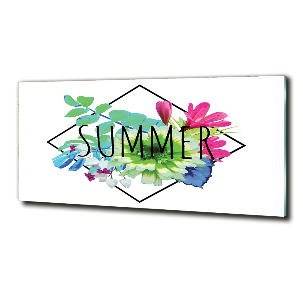 Glass wall art large Summer