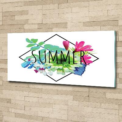 Glass wall art large Summer