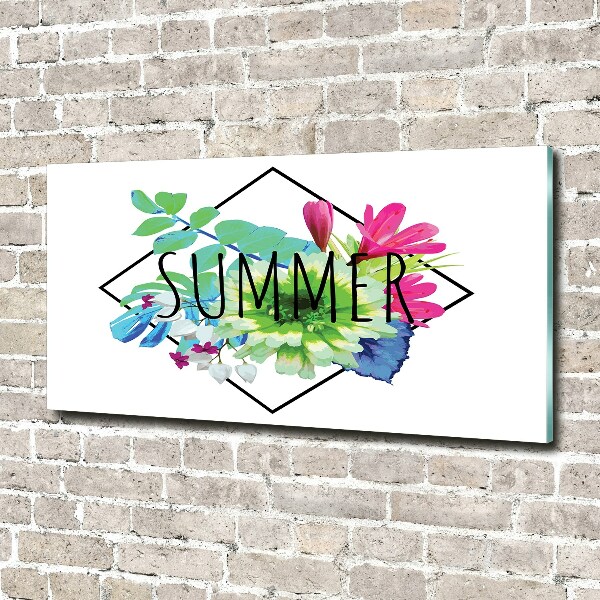 Glass wall art large Summer