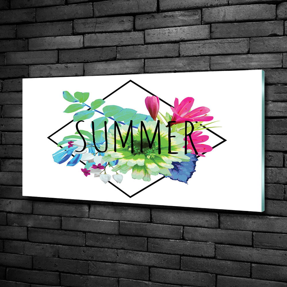 Glass wall art large Summer