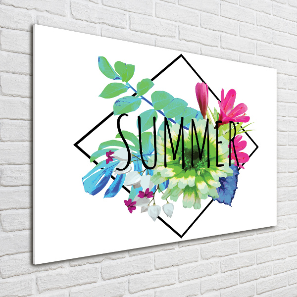 Glass wall art large Summer