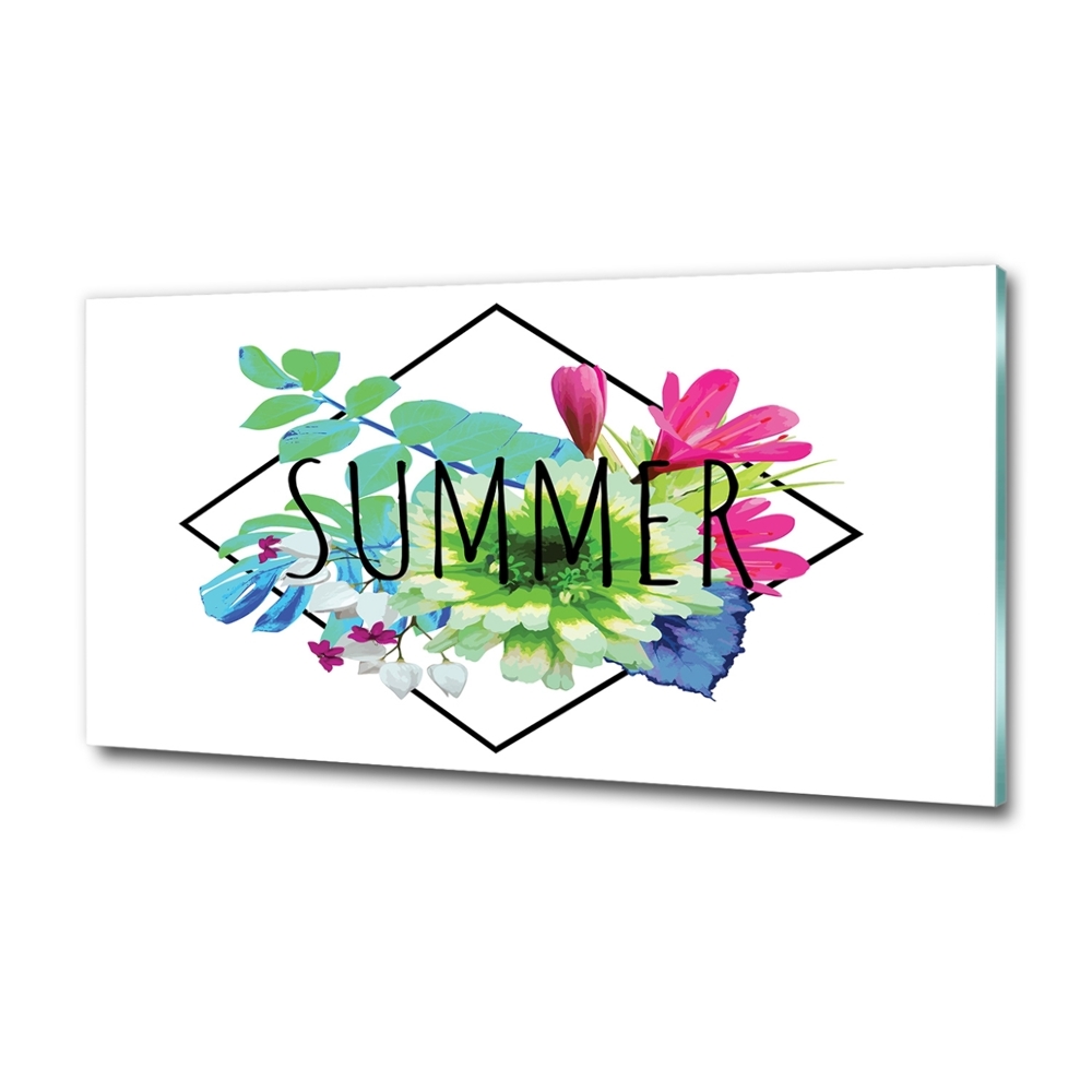 Glass wall art large Summer