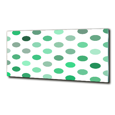 Wall art on glass Green dots