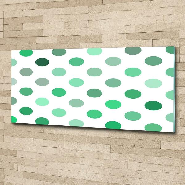 Wall art on glass Green dots