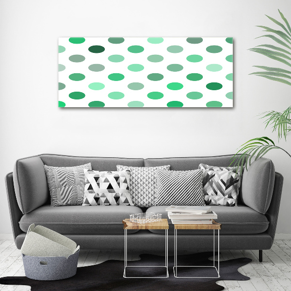 Wall art on glass Green dots