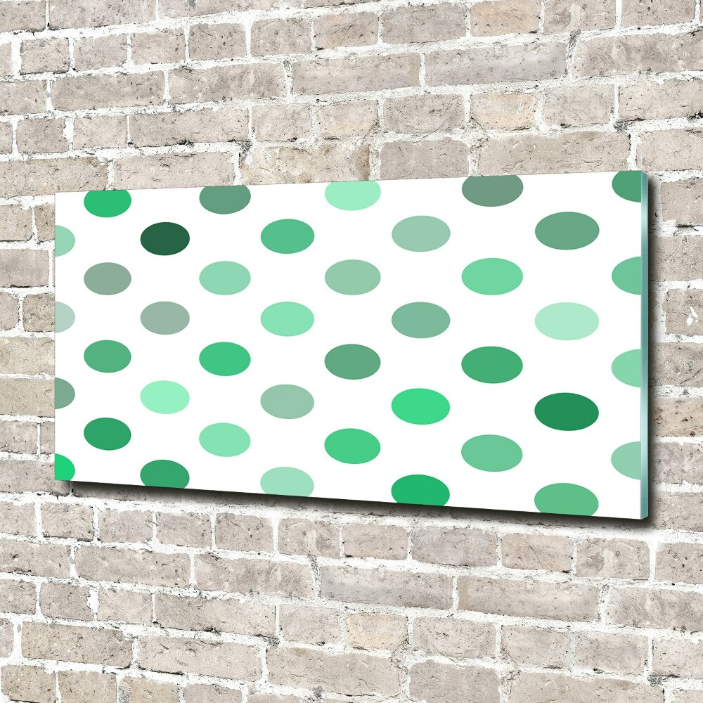 Wall art on glass Green dots