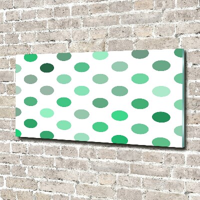 Wall art on glass Green dots