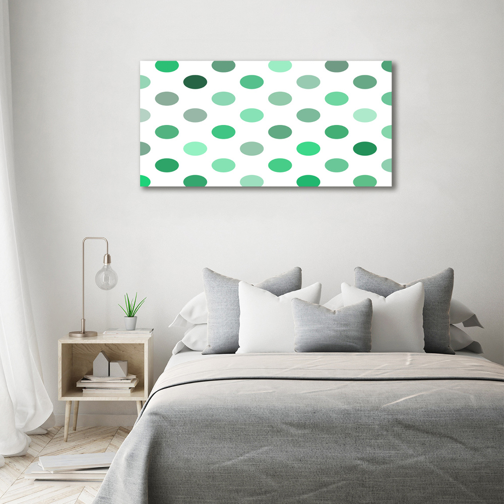 Wall art on glass Green dots