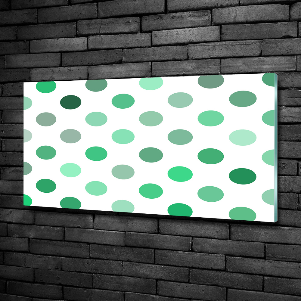 Wall art on glass Green dots