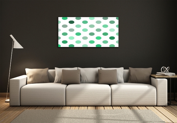 Wall art on glass Green dots