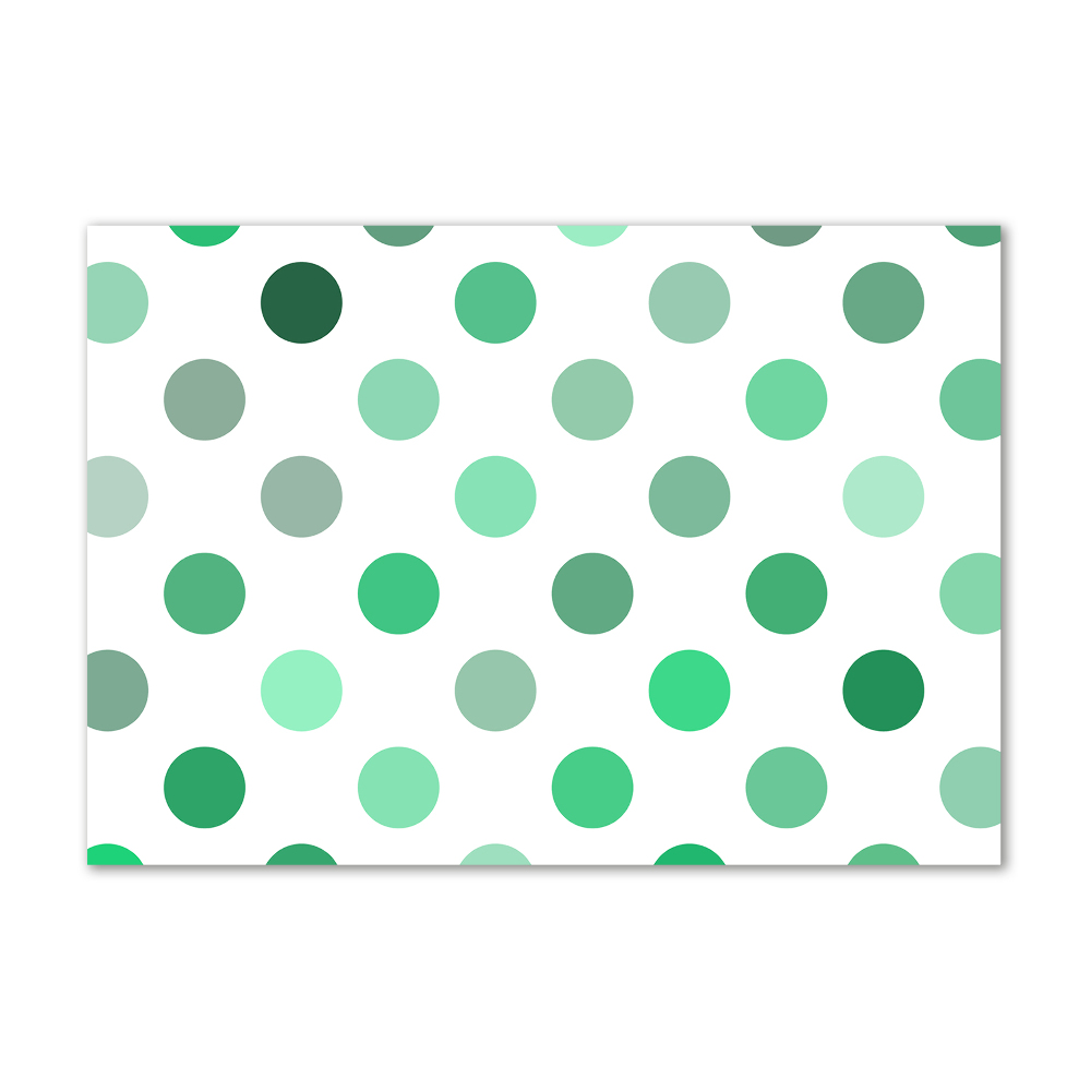 Wall art on glass Green dots