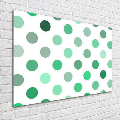 Wall art on glass Green dots