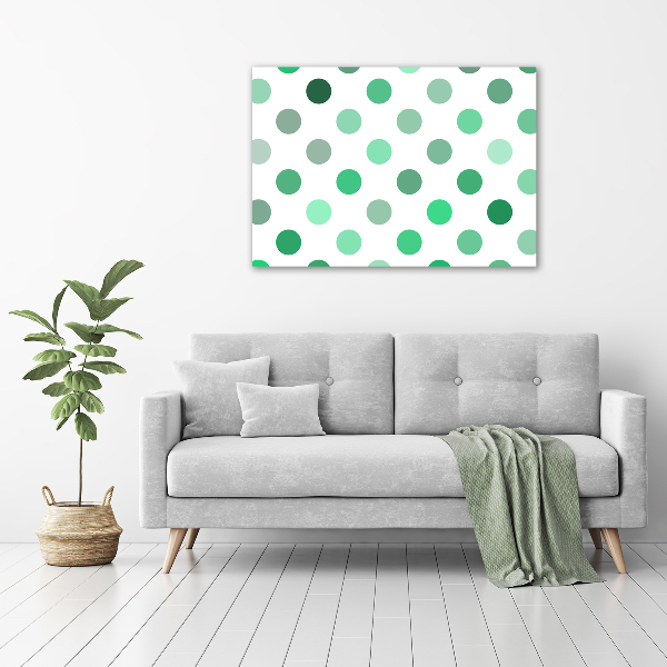 Wall art on glass Green dots