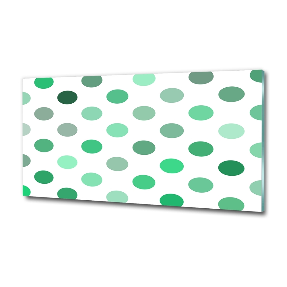 Wall art on glass Green dots