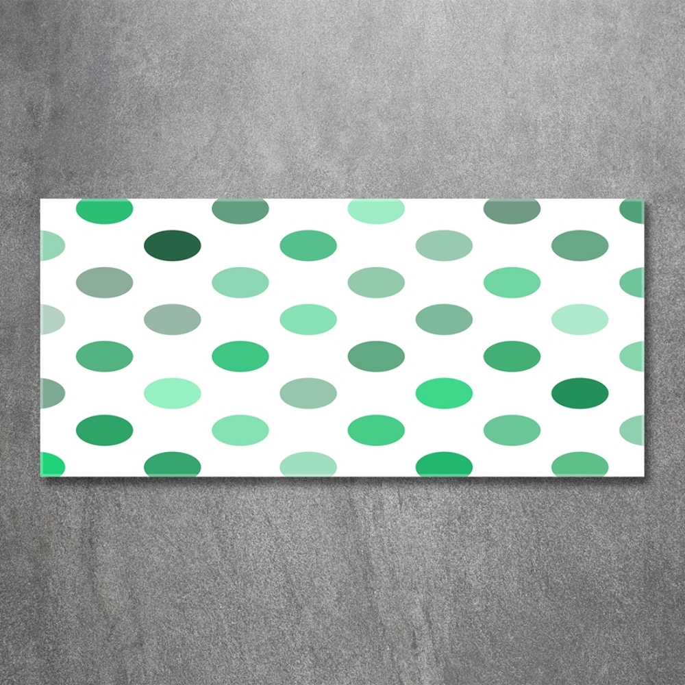 Wall art on glass Green dots