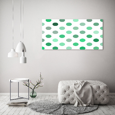 Wall art on glass Green dots