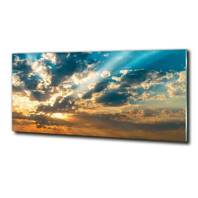 Glass wall art Sunset heaven