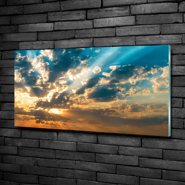 Glass wall art Sunset heaven