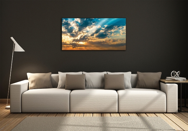 Glass wall art Sunset heaven